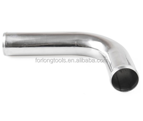Técnica de procesamiento de reing de extremo pulido y de extremo 90 grados Universal de aluminio curva de codo tubo de escape con conexión de abrazadera