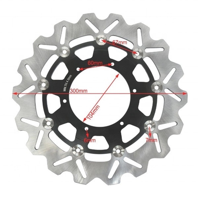 Disco de freno flotante de motocicleta de acero inoxidable de 105 mm ID 300 mm para BMW F 650 F 650 CS F 650 GS espesor y frenado de 4,5 mm