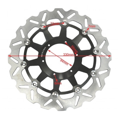 6 agujero de montaje 330MM de acero inoxidable Rotor de disco de freno flotante de motocicleta para Honda CBR929 RR CBR954 RR y rendimiento