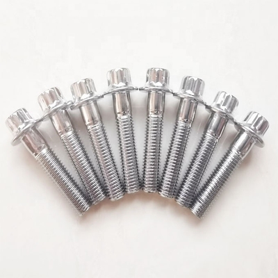Acero universal cromado con montura de borde dividido pernos M7 x 32mm para ruedas Sin diseño sólo estilo Sin características adicionales