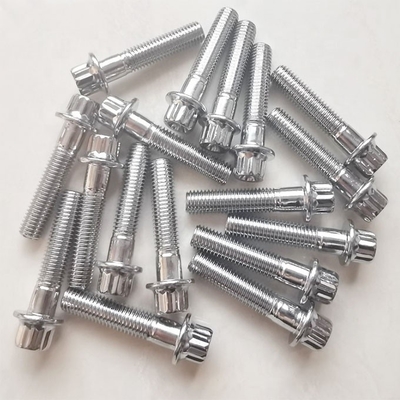 Acero universal cromado con montura de borde dividido pernos M7 x 32mm para ruedas Sin diseño sólo estilo Sin características adicionales