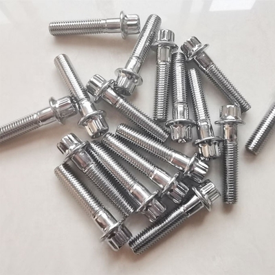 Acero universal cromado con montura de borde dividido pernos M7 x 32mm para ruedas Sin diseño sólo estilo Sin características adicionales