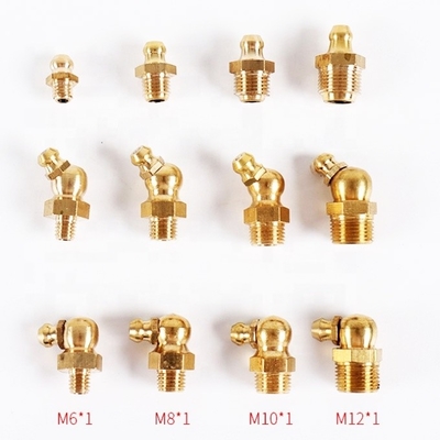 Cobre resistente a altas temperaturas M8 M10 M6 5/16-24 1/4-19 1/4-28 Grasa Zerk Punto de ajuste para aplicaciones industriales