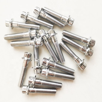 Acero universal cromado con montura de borde dividido pernos M7 x 32mm para ruedas Sin diseño sólo estilo Sin características adicionales