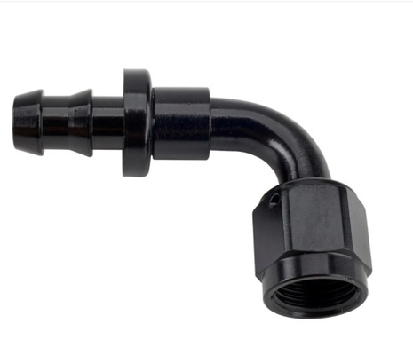 Soporte personalizado de cabeza redonda código negro de aluminio Push-On Kit de ajuste de extremo de manguera AN6 9PCS conexión femenina y duradero