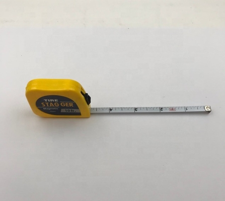 10 pies de neumático Stagger cinta de medición de 3 metros hoja 0,12 mm de espesor Acelerado de vuelta para la industria automotriz en amarillo