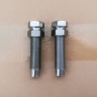 DIN estándar y Titanio perno 7/16 &quot;-20 con 9/16&quot; Hex Nut para 1-1/8&quot; Torsión Stop acabado natural