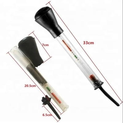 Negro y rojo 330mm/13&quot; tubo de goma de vidrio longitud de la batería de automóvil hidrómetro para la detección rápida de ácido del agua electrolito