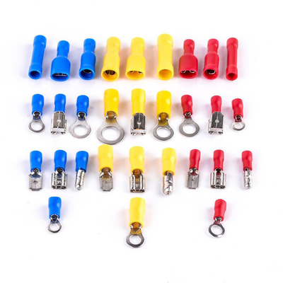 480pcs terminales aislados conector eléctrico con pinzas trasero espada anillo horquilla terminal conjunto kit con caja para el año universal