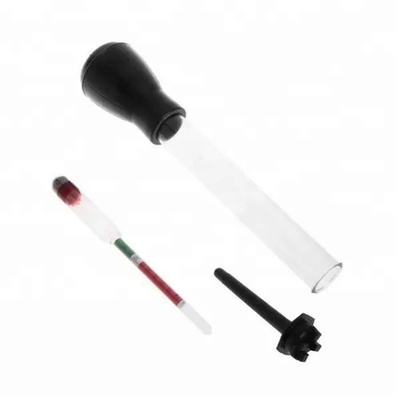 Negro y rojo 330mm/13&quot; tubo de goma de vidrio longitud de la batería de automóvil hidrómetro para la detección rápida de ácido del agua electrolito