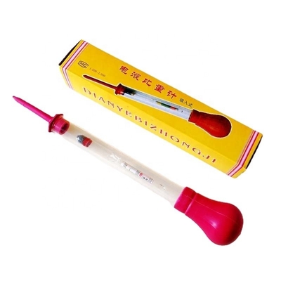 Negro y rojo 330mm/13&quot; tubo de goma de vidrio longitud de la batería de automóvil hidrómetro para la detección rápida de ácido del agua electrolito