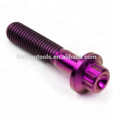 6AL-4V GR5 DIN estándar M7*32 12 cabeza de brida de punto Titanio perno de corte para BBS y diseño duradero