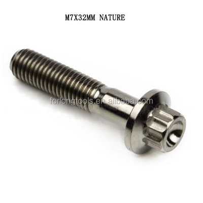 6AL-4V GR5 DIN estándar M7*32 12 cabeza de brida de punto Titanio perno de corte para BBS y diseño duradero