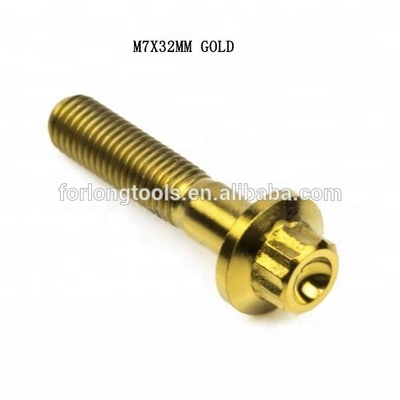6AL-4V GR5 DIN estándar M7*32 12 cabeza de brida de punto Titanio perno de corte para BBS y diseño duradero