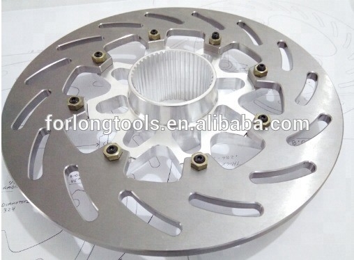 Modelo de automóvil Discos de freno de automóvil de titanio de 12,00 &quot;Rotor de Sprint con círculo de perno de 8 x 7&quot; y diseño de ranuras en acabado de titanio