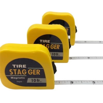 Amarillo neumático de carreras magnético de 10 pies cinta de estiramiento Medida 1/4 &quot;Ancho de la hoja para medición de precisión en pulgadas imperiales