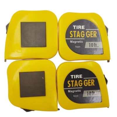 Amarillo neumático de carreras magnético de 10 pies cinta de estiramiento Medida 1/4 &quot;Ancho de la hoja para medición de precisión en pulgadas imperiales