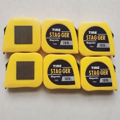Color amarillo de carreras de coches Stagger cinta de medición de 10 pies * 1/4 &quot; con sistema de medición imperial y herramientas magnéticas