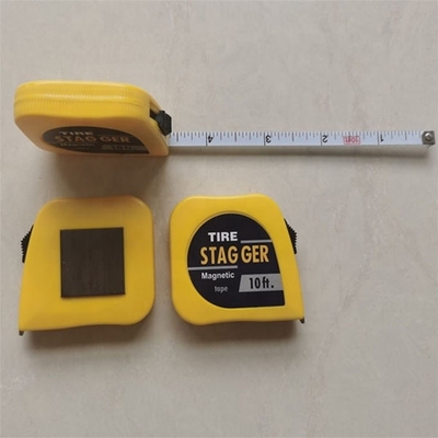 Color amarillo de carreras de coches Stagger cinta de medición de 10 pies * 1/4 &quot; con sistema de medición imperial y herramientas magnéticas