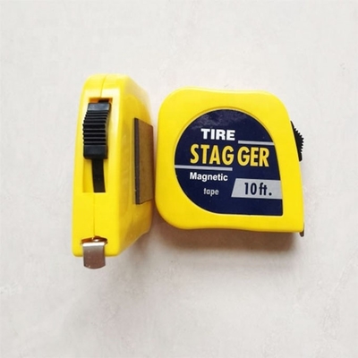 Color amarillo de carreras de coches Stagger cinta de medición de 10 pies * 1/4 &quot; con sistema de medición imperial y herramientas magnéticas