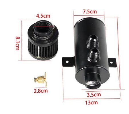 750 ml de aceite universal puede capturar el tanque de depósito de aluminio pulido W/ filtro respirador desconcertado AN10 para un rendimiento sin igual
