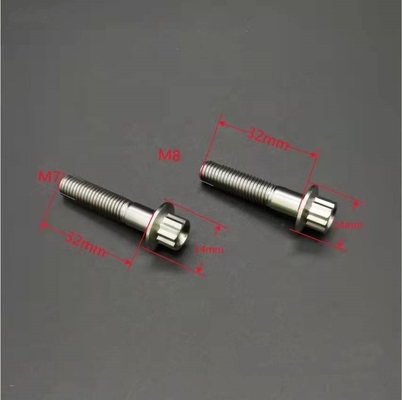 Estándar ISO Zinc acabado de acero y titanio Gr5 12 PT BBS tornillos de borde dividido M7 x 32 mm M8 * 32 mm para aplicaciones automotrices