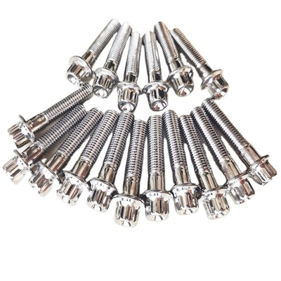 Actualice su automóvil con el estándar OE NO. Titanio universal 12 PT RS/ RX Kit de borde dividido M7 x 32 tornillos de perillas de perno y tuercas