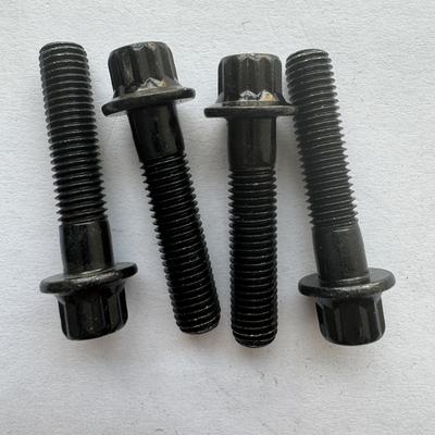 NO. estándar de OE Titanio Gr5 12 PT RS/RX Kit de aro dividido M7 x 32 Cerrojo y tuerca de brida Cerrojo negro para montaje universal de automóviles