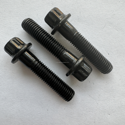 NO. estándar de OE Titanio Gr5 12 PT RS/RX Kit de aro dividido M7 x 32 Cerrojo y tuerca de brida Cerrojo negro para montaje universal de automóviles