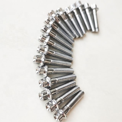 Zinc acabado DIN estándar M7 x 32 12 PT perno y M7 Nylon cerradura de nuez para ruedas BBS cromoly en acero deslizante