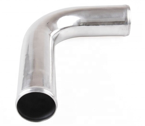 Técnica de procesamiento de reing de extremo pulido y de extremo 90 grados Universal de aluminio curva de codo tubo de escape con conexión de abrazadera