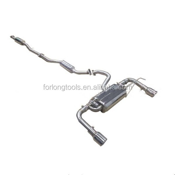 Tubo de escape modificado de acero inoxidable brillante para Mitsubishi Lancer y control de válvulas