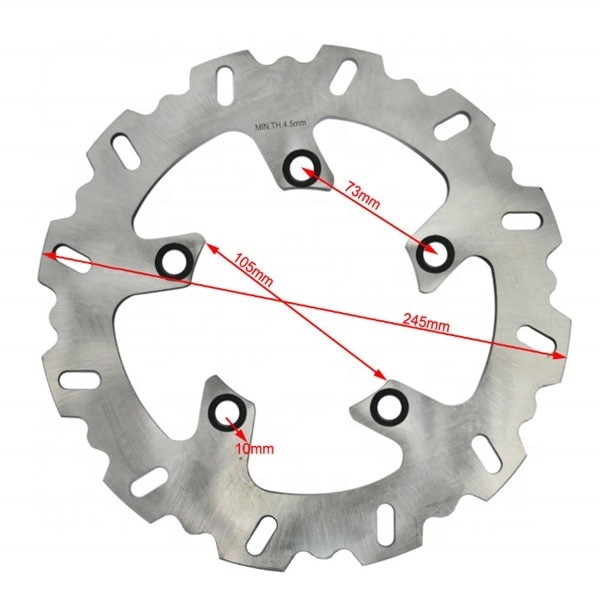 Rotor de disco de freno trasero de 245 mm de grosor para motocicleta de carretera Yamaha FZ6 600 FZ6 Fazer 600 hecha de acero inoxidable duradero