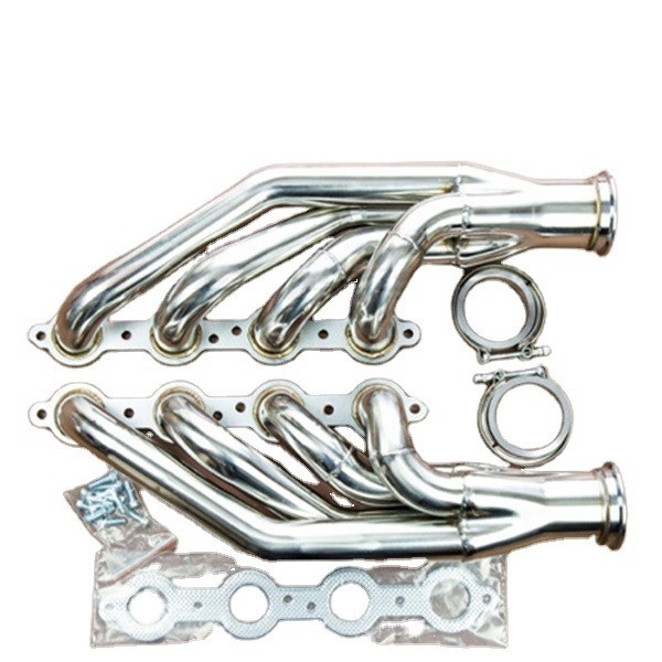 Cabecera de escape de acero inoxidable de carreras pulida Manifold para 97-14 Chevy V8 LS1 LS2 LS3 LS6 LSX tubo de escape de automóviles