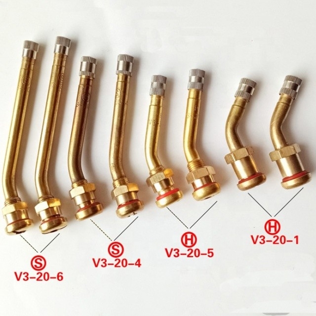 Válvula de neumáticos sin tubo de latón universal con rueda de extensión neumático V3-20-1 V3-20-6 V3-20-4 V3-20-5 estándar OE NO. y universal
