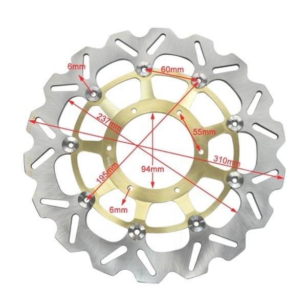 Rotor de disco de freno flotante de 310 mm para bicicleta de carreras Honda CB 1000 R CBR RR 1000 CTX ABS 1300 4,5 mm espesor 1,50 kg