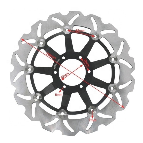 6 agujeros de montaje 296MM Motocicleta de acero inoxidable rotor de disco flotante de freno para Honda CBR F 600 Crossrunner 800 VFR 800