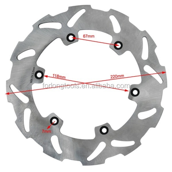 Rotor de freno de titanio de acero inoxidable de 3,5 mm de espesor para Suzuki RM 125 250 RMX S 250 DRZ E 400 Partes de motocicletas