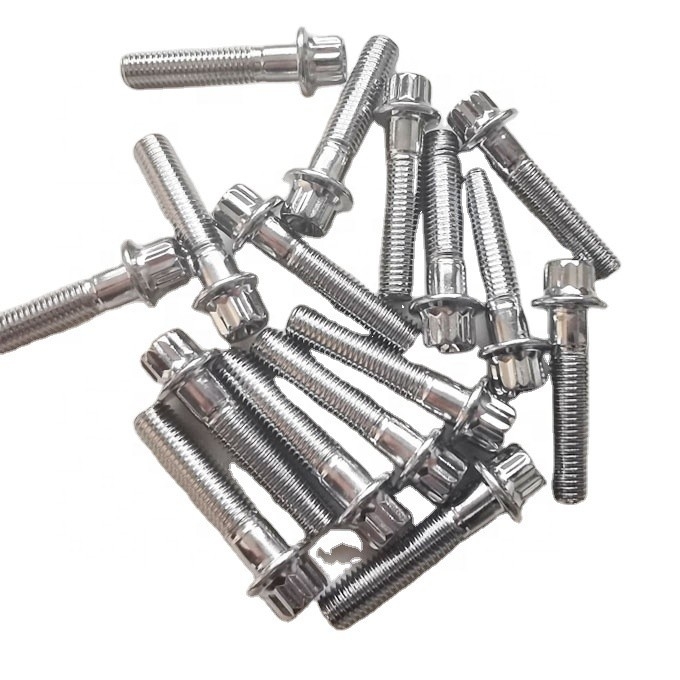 Compatibilidad universal M7x32 acero cromado 12 puntas perno de rueda con ajuste universal y revestimiento cromado duradero
