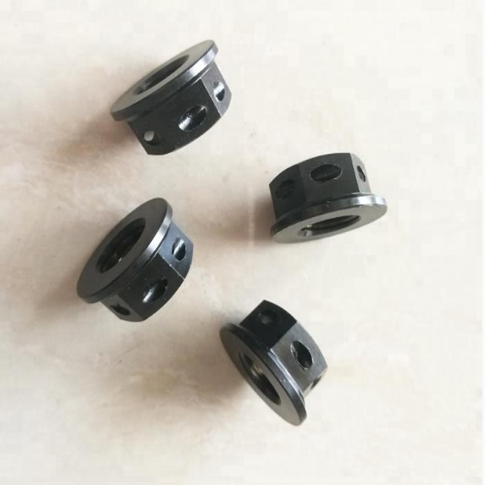 PVD de acabado resistente a la corrosión M10 X 1.25 Titanio negro Hex Flange Nut perforado para alambre de bloqueo DIN estándar
