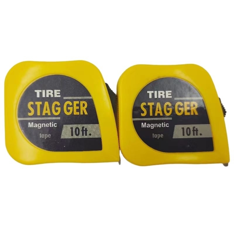 Color amarillo de carreras de coches Stagger cinta de medición de 10 pies * 1/4 &quot; con sistema de medición imperial y herramientas magnéticas