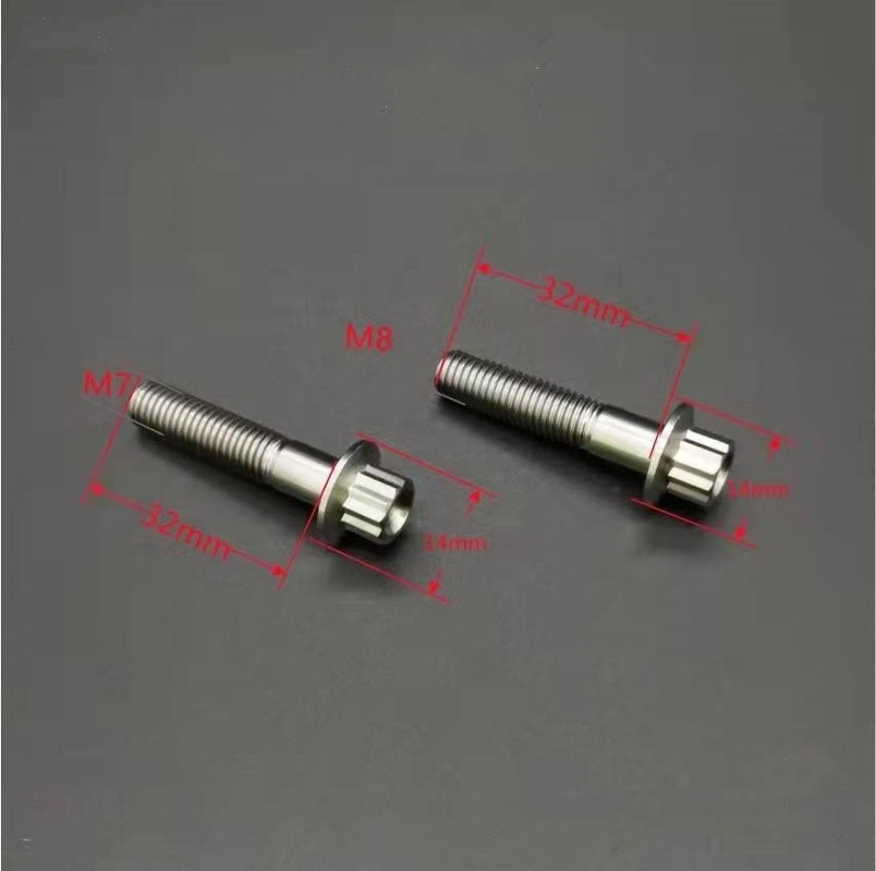 Estándar ISO Zinc acabado de acero y titanio Gr5 12 PT BBS tornillos de borde dividido M7 x 32 mm M8 * 32 mm para aplicaciones automotrices