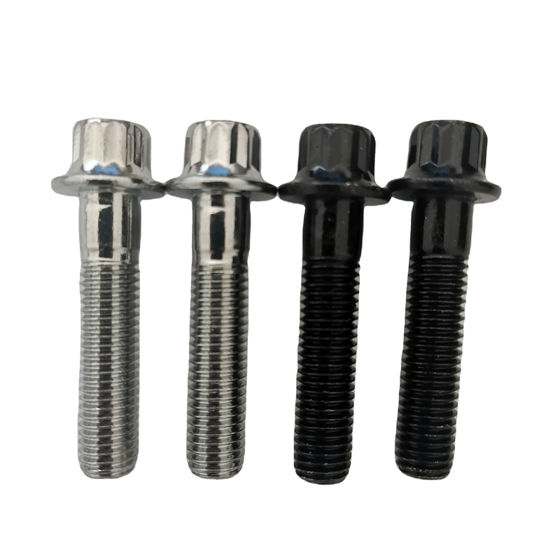 Finalización de deslizamiento estándar DIN M7 x 32 12 PT Cerrojo y tuerca de bloqueo de nylon M7 para ruedas BBS en acabado de acero zinc